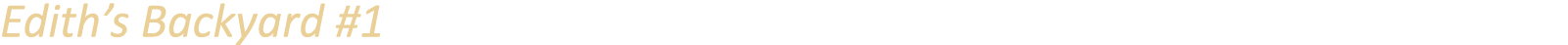 Edith’s Backyard #1